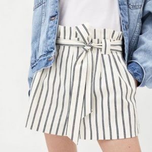 Zara Striped Paperbag Shorts